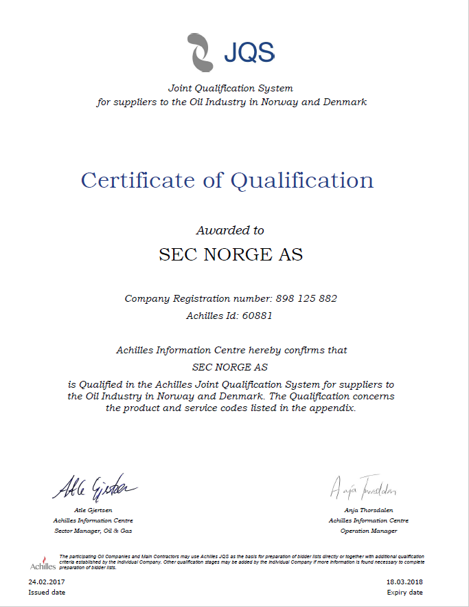Achilles JQS SEC Norge ID 60881 2017-2018