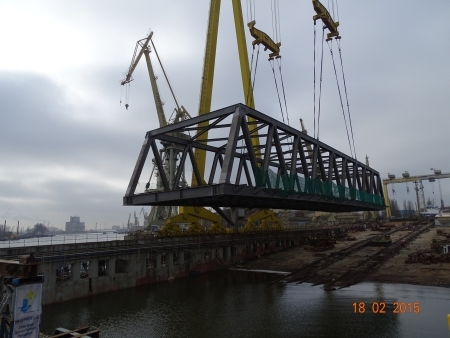 Lifting of Brdowski Bridge elements in Szczecin