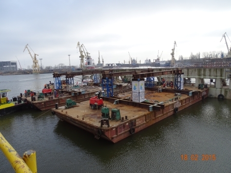 Preparation for transport of Brdowski Bridge