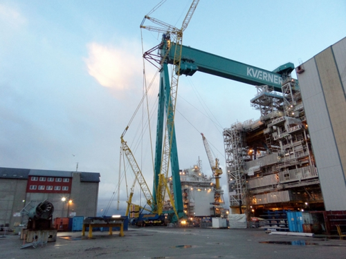 Assembling of the Goliath Gantry Crane at Stord Yard in Norway