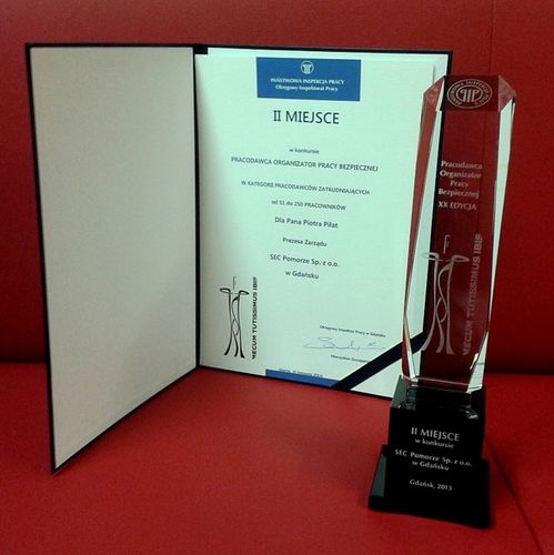 Award of Organizer of safe work from National Labour Inspectorate