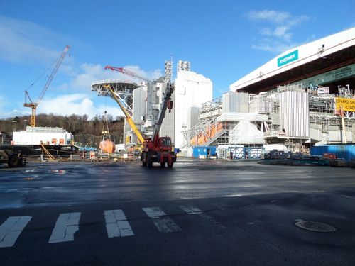 Edvard Grieg modules at yard in Stord